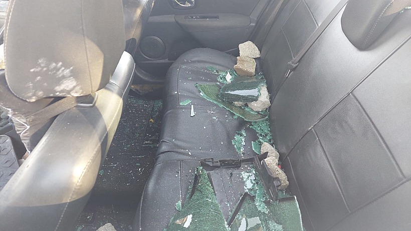 הרכב של נהג המונית הישראלי שנכנס בטעות לשכם והותקף