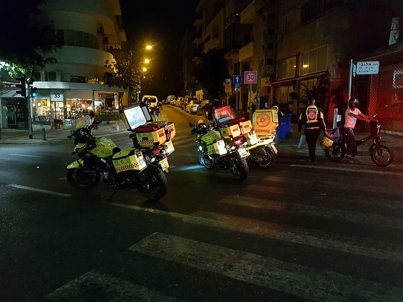 זירת תאונת הקורקינט ברחוב אלנבי בתל אביב