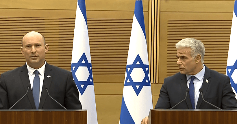 שר החוץ יאיר לפיד וראש הממשלה נפתלי בנט בנאום משותף