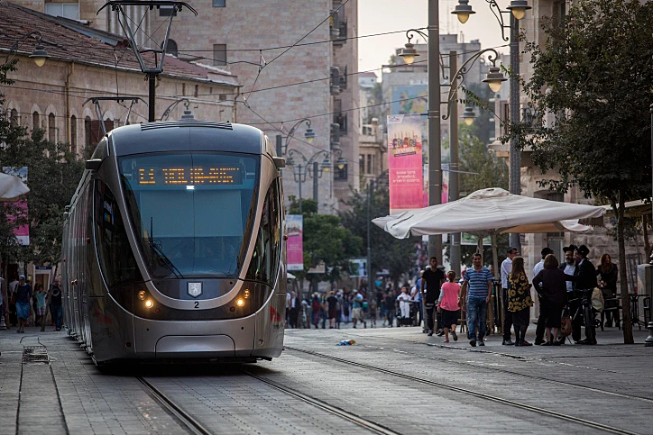 .הרכבת הקלה ברחוב יפו בירושלים