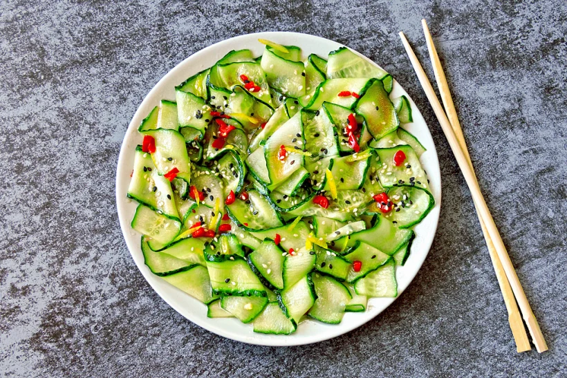 Cucumber,salad,in,chinese,style.,salad,with,cucumbers,and,chili