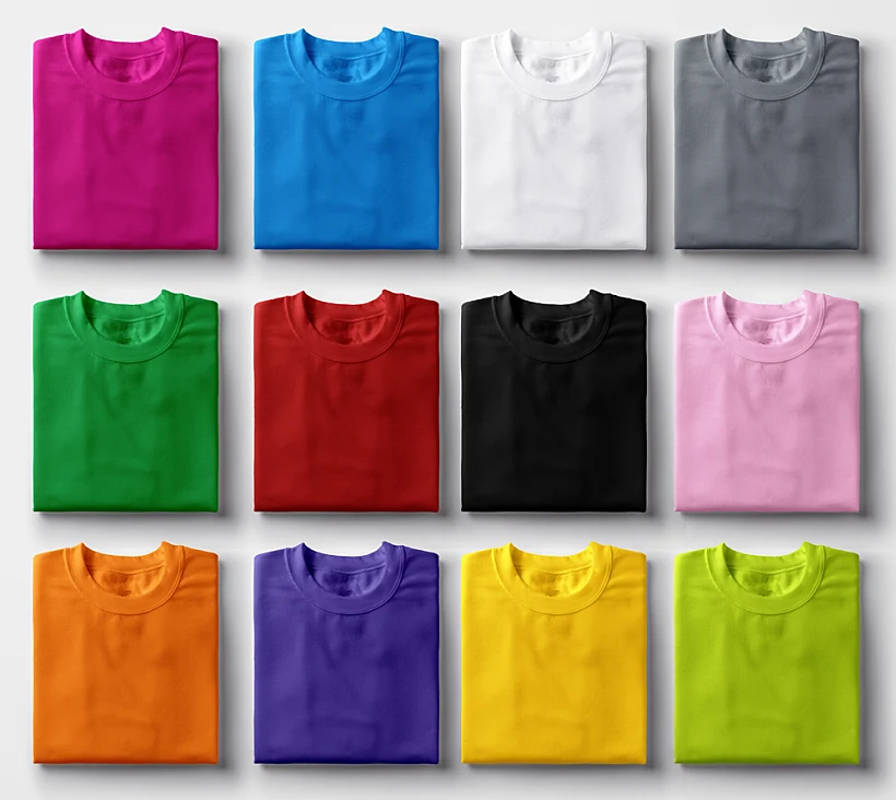 Folded,colorful,t Shirts,on,white,background.