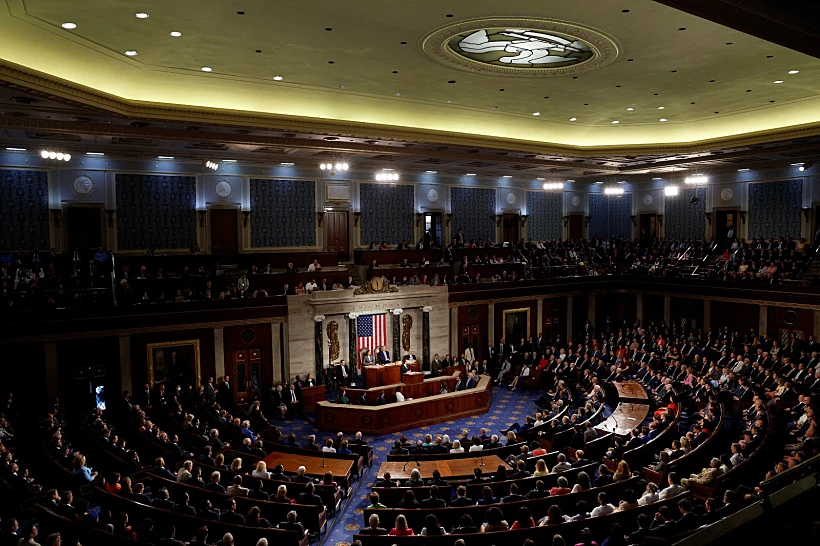 הקונגרס האמריקני בזמן הנאום