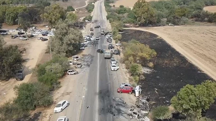 תיעוד מרחפן של אזור המסיבה וכביש 232