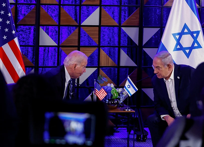 הנשיא ביידן בפגישתו עם נתניהו בתל אביב