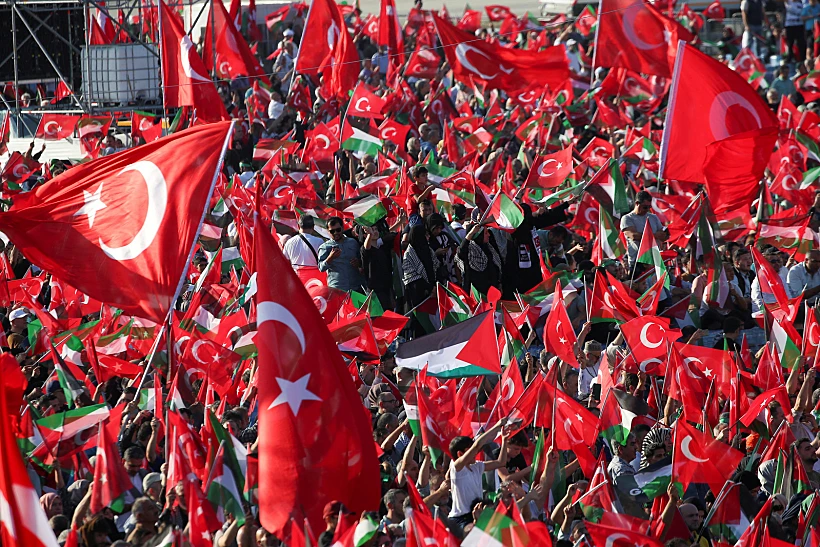 People Take Part In A Pro Palestinian Rally In Istanbul