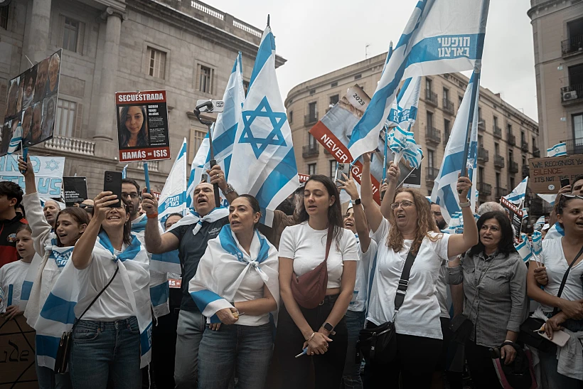הפגנה למען ישראל והחטופים בברצלונה