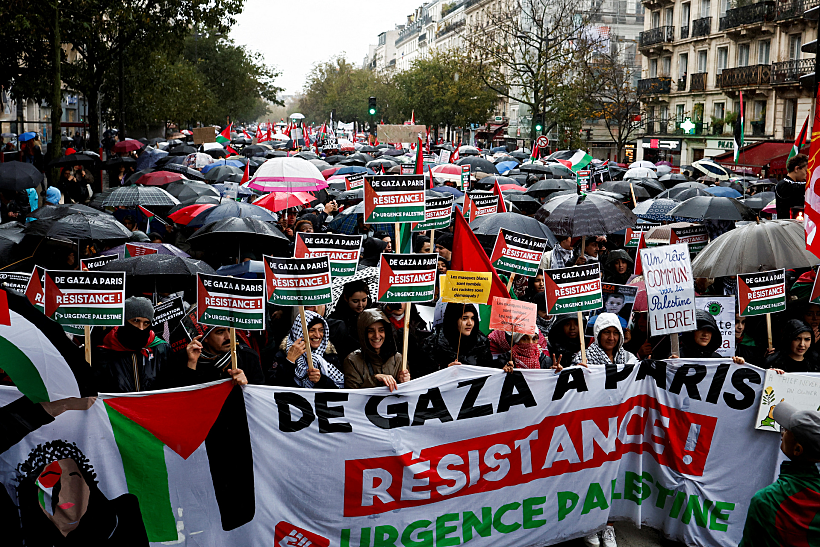Protest To Ask For Ceasefire In Gaza Takes Place In Paris