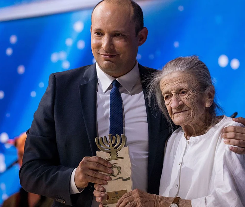 נעמי פולני ונפתלי בנט בטקס הענקת פרס ישראל, 2019