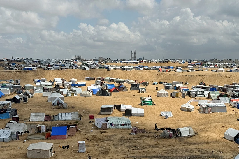 אוהלי פליטים באזור רפיח