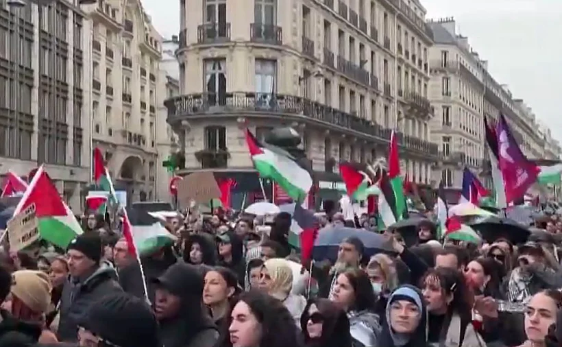 הפגנה פרו-פלסטינית בפריז