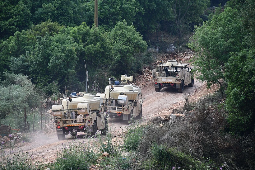 תרגיל חטיבת האש 282 שנערך בגבול הצפון צה"ל לבנון לוחמים טנק