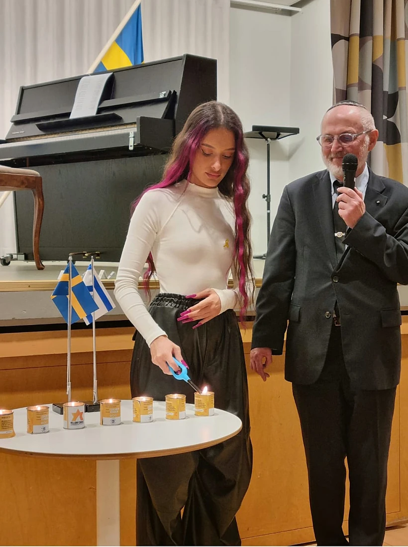 עדן גולן בטקס יום השואה במאלמו, שוודיה