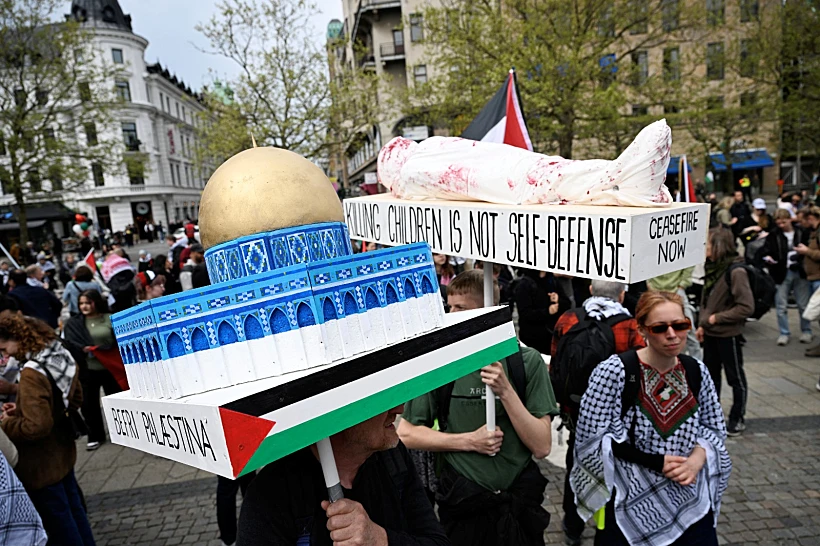 הפגנה פרו-פלסטינית, מאלמו, שוודיה, אירוויזיון