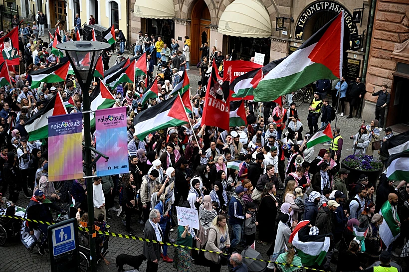הפגנה פרו-פלסטינית, מאלמו, שוודיה, אירוויזיון
