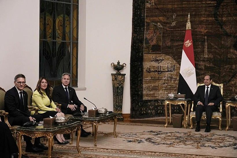 בלינקן בפגישה עם נשיא מצרים א-סיסי