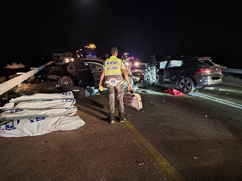 זירת התאונה הקטלנית בכביש הערבה