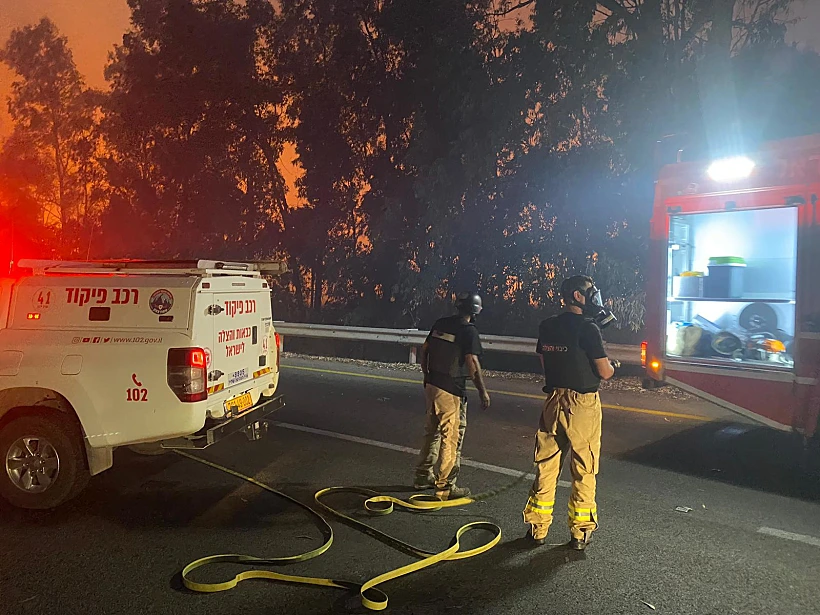 לבנון גבול הצפון חיזבאללה מכבי אש כבאות מוקד שריפה במטח לגולן