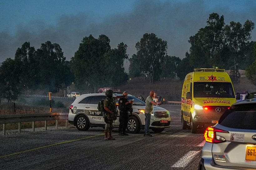 זירת פגיעת הרקטה ברכב ברמת הגולן