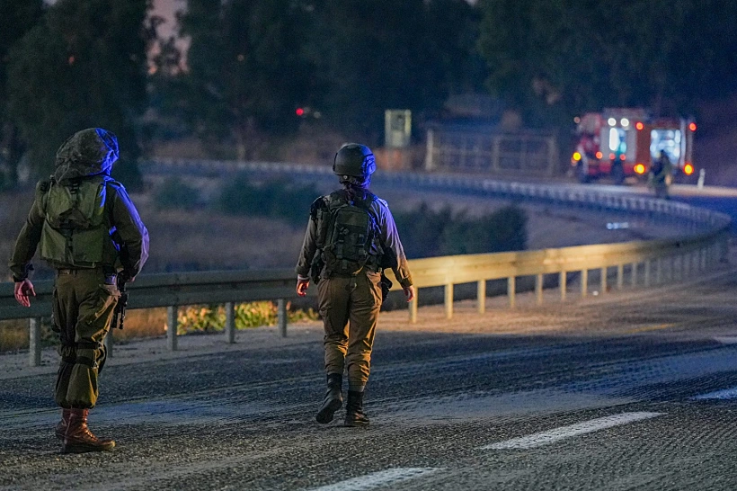 זירת פגיעת הרקטה ברכב ברמת הגולן