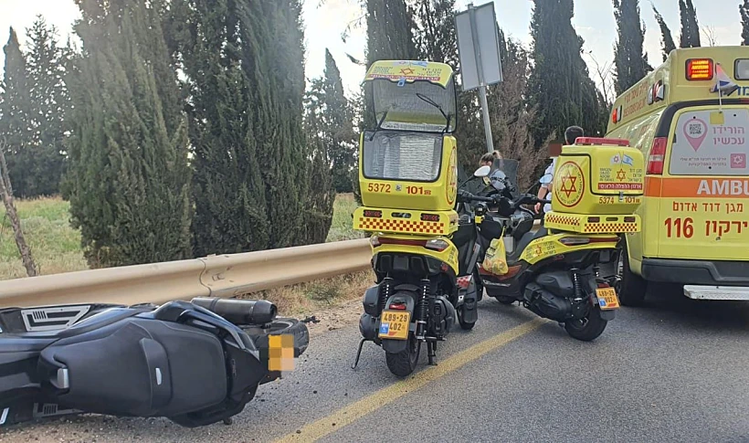 זירת התאונה בכביש 4623 סמוך ליהוד