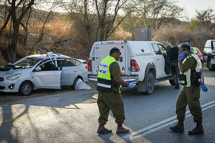 זירת הפיגוע בצומת מחולה