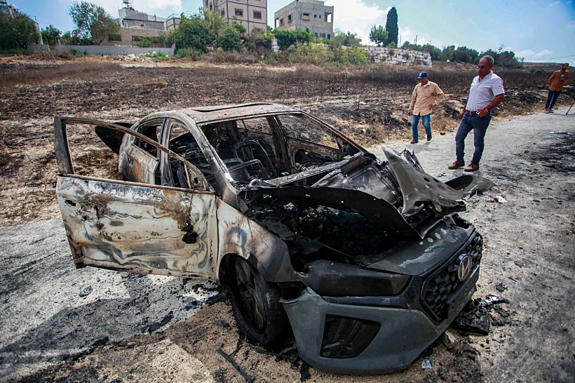 נזקי מתקפת המתנחלים על הכפר ג'ית