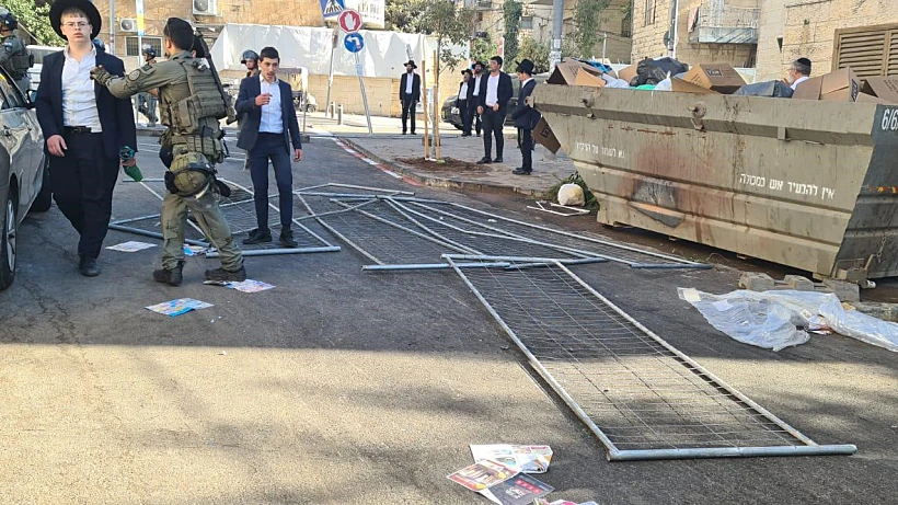 הפגנות חרדים קיצוניים בסמוך ללשכת הגיוס בירושלים