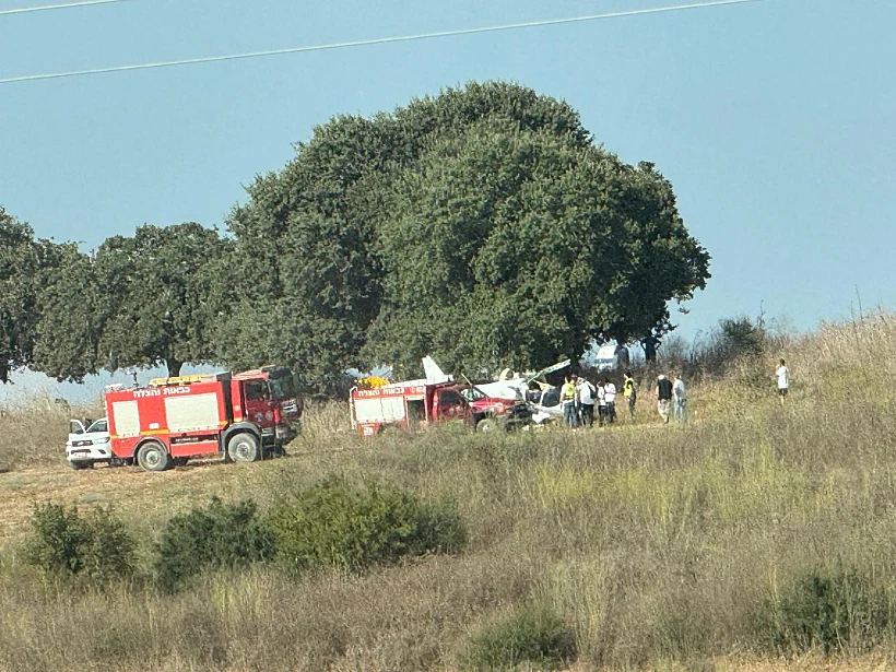 זירת התרסקות כלי הטיס באזור בנימינה