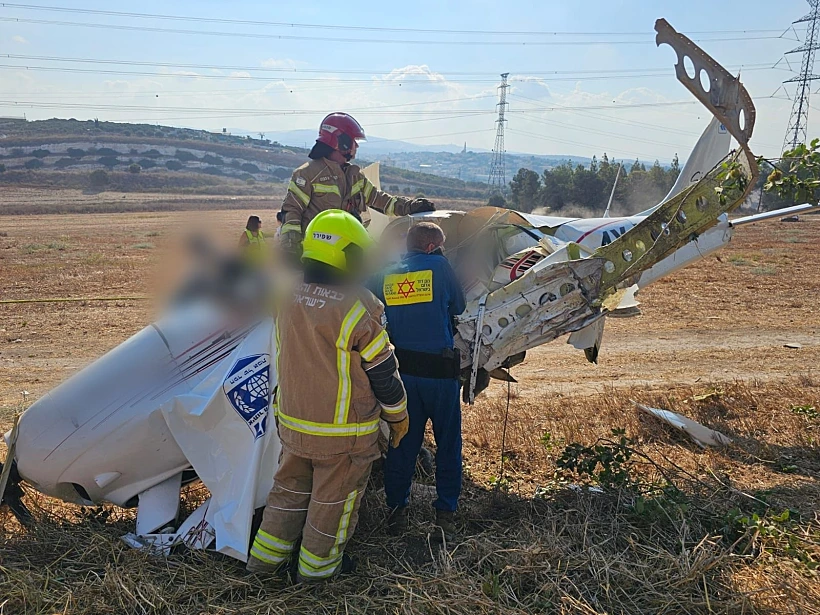 זירת התרסקות כלי הטיס באזור בנימינה