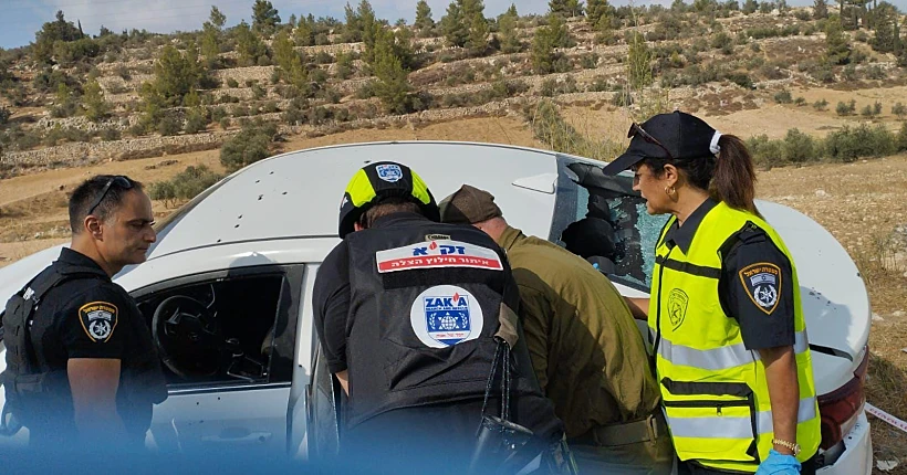 זירת הפיגוע סמוך למחסום תרקומיא