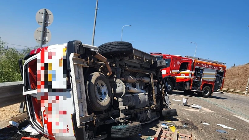 זירת התאונה באזור טבריה