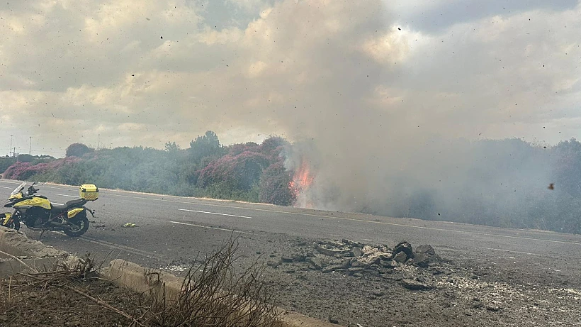 שריפה שפרצה בזירת נפילה באזור כביש 6