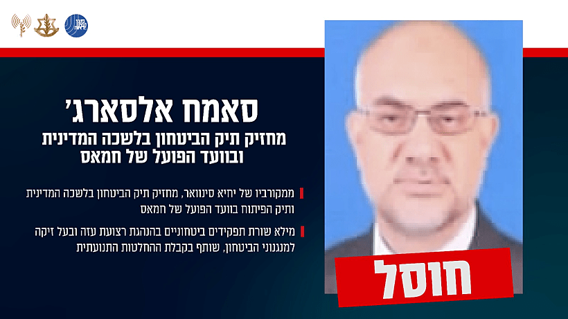 סאמח אלסארג׳, החזיק בתיק הביטחון בלשכה המדינית ובוועד הפועל של חמאס