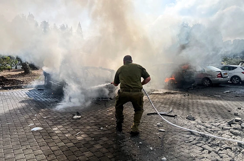 שריפה שפרצה בזירת נפילה בגבול הצפון