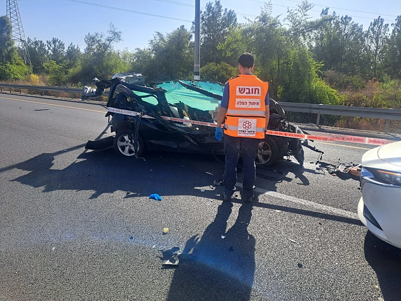 זירת התאונה בכביש 1