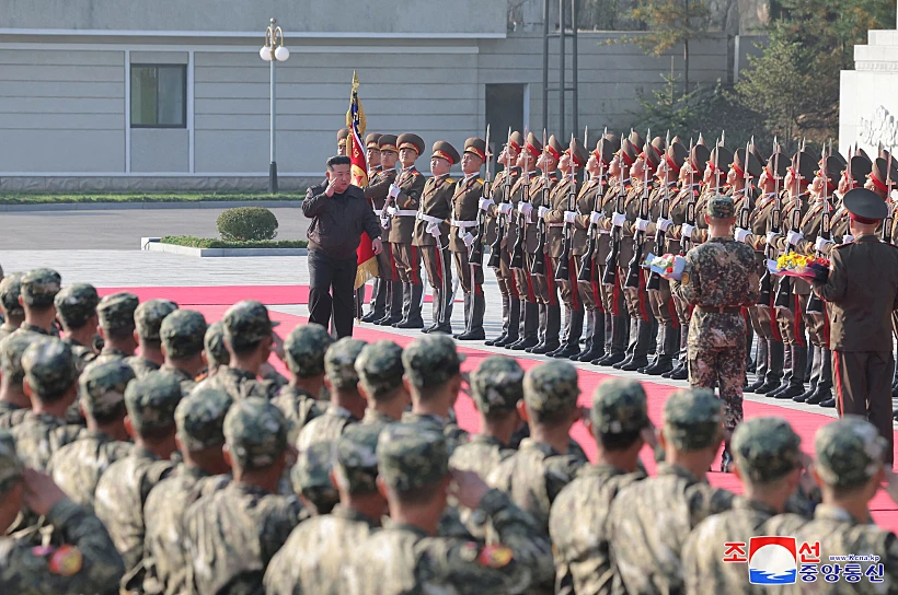 North Korean Leader Kim Jong Un Inspects The Headquarters Of The 2nd Corps Of North Korean Army