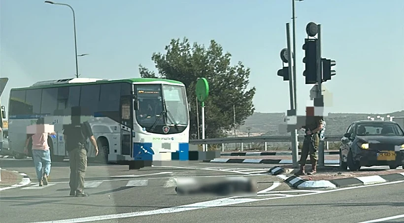 זירת הפיגוע בצומת שילה בחטיבת בנימין