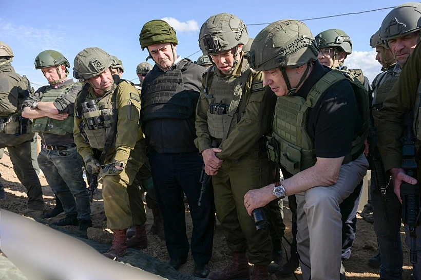 רה"מ נתניהו, ושר הביטחון כ"ץ בעזה