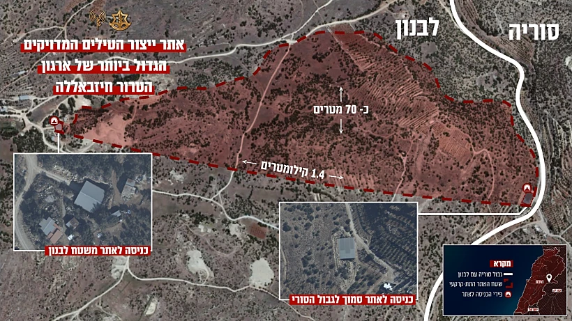 גרפיקה: אתר ייצור הטילים המדויקים הגדול ביותר של חיזבאללה במרחב הבקעא