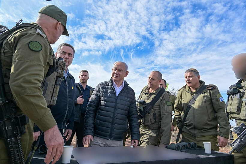 נתניהו וכ"ץ ליד גבול סוריה