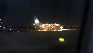 מטוס שהתכונן להמראה מניו יורק עלה באש