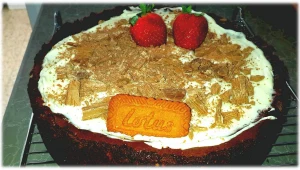 עוגת לוטוס ושוקולד