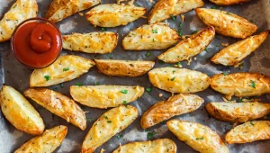 קריספיות ממכרת: תפוחי אדמה מתובלים בתנור