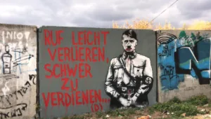 אוקראינה: גרפיטי בדמות היטלר צויר סמוך לקבר רבי נחמן באומן