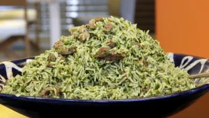 מתכון לבחש - אורז בוכרי ירוק עם גרגירי רימון