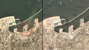 מכתש נפער בלב הנמל: צילום הלוויין יממה לאחר הפיצוץ • תיעוד