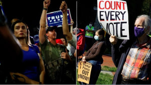 לילה של הפגנות אלימות ומעצרים: ארה"ב סוערת לאחר הבחירות