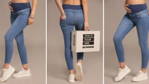 אמבריא בגדי היריון: כל מה שצריך זה ג'ינס אחד טוב