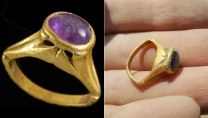 יבנה: טבעת עתיקה משובצת אבן חן נמצאה ביקב מהתקופה הביזנטית